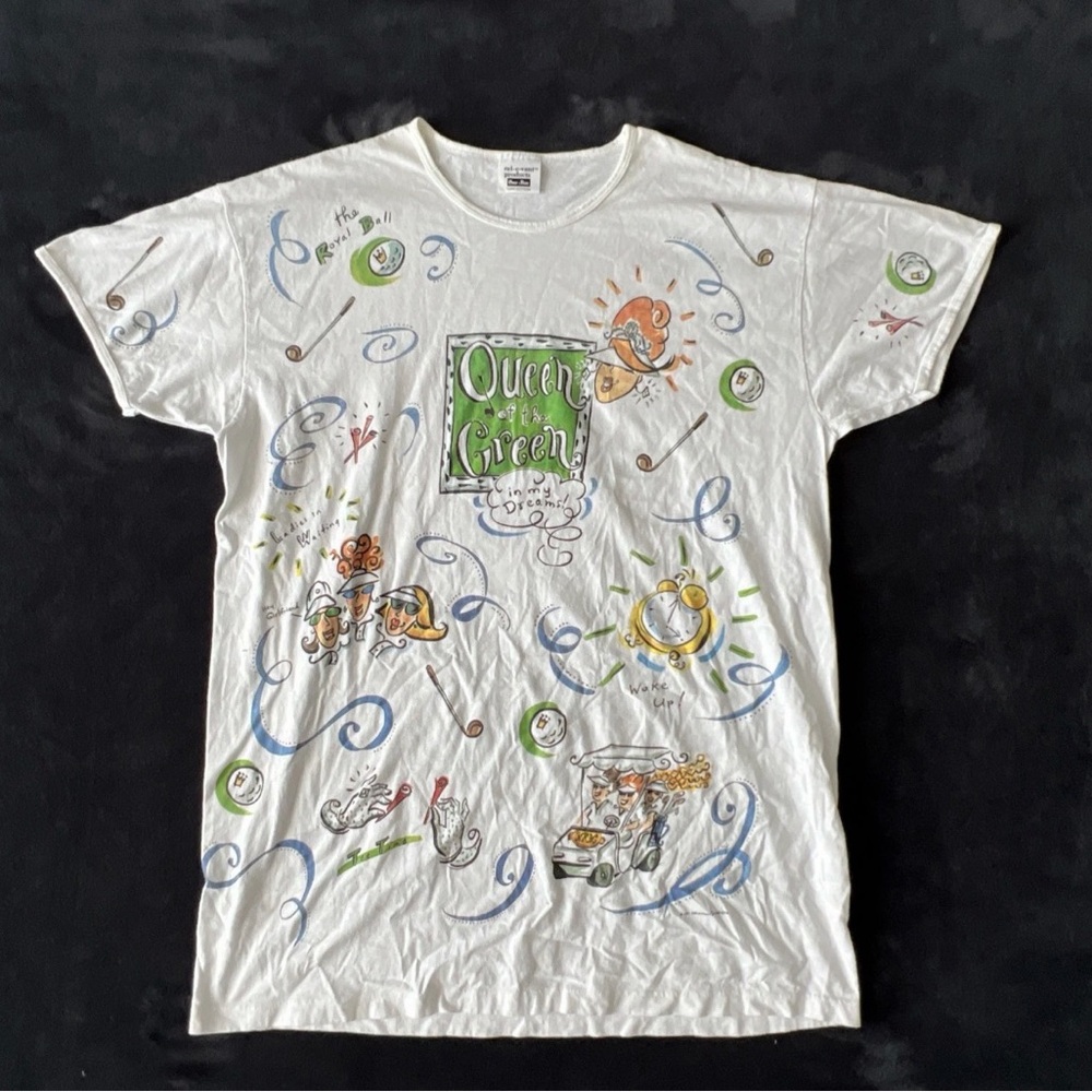 Vintage Graphic Golf Tee - White